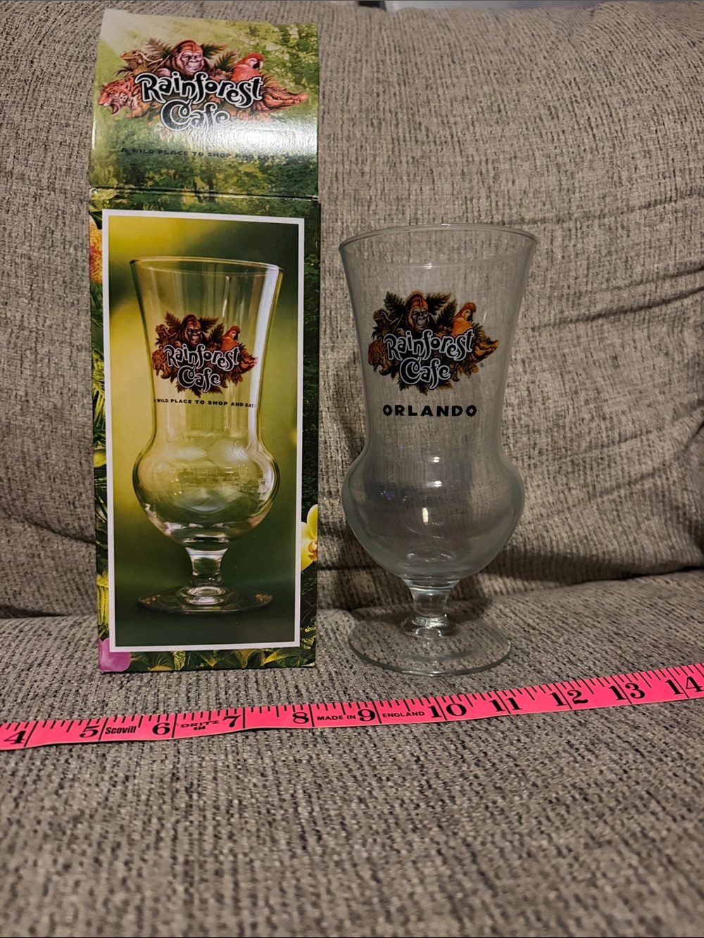 RAINFOREST Orlando Clear Glass Hurricane Logo Goblet